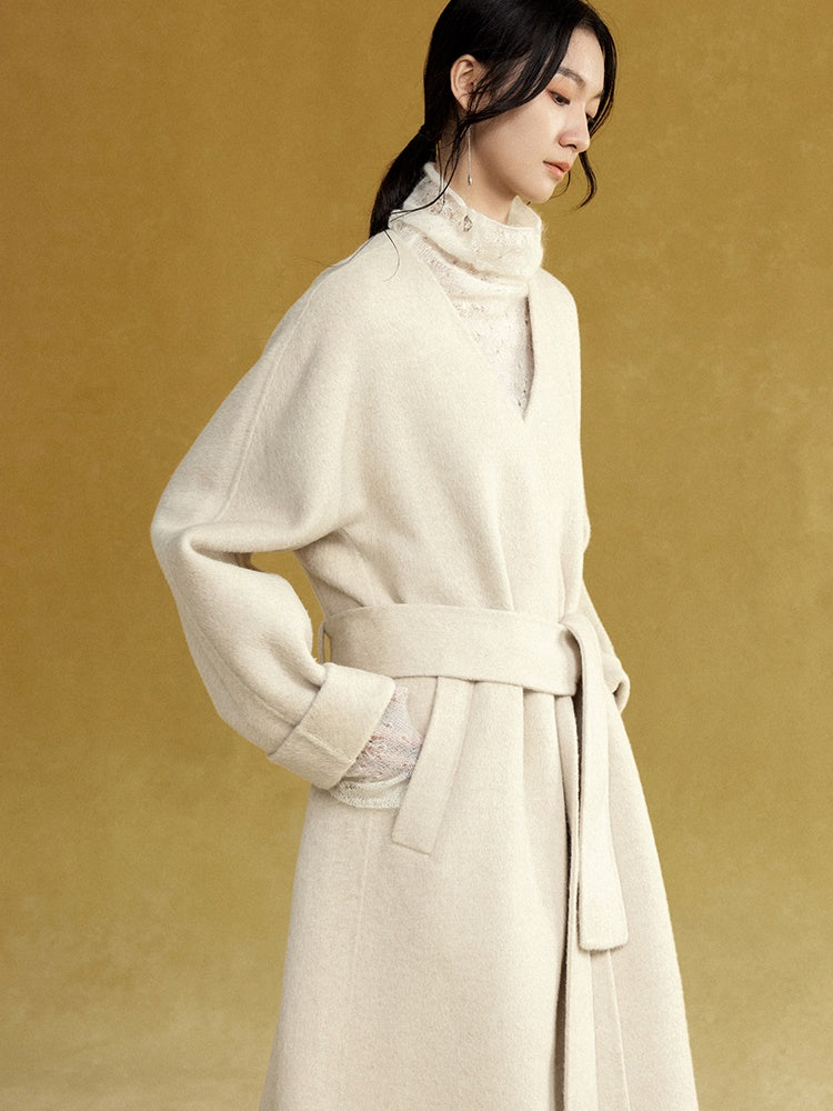 Collarless Long Double-sided Gown Coat