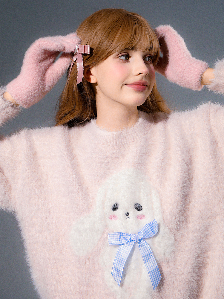 Bear Rabbit Round Neck Sweater