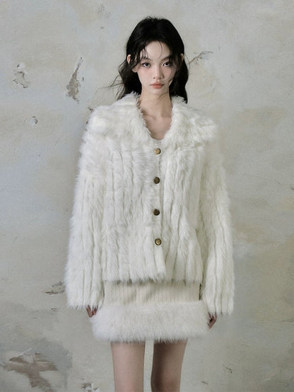 Imitation Mink Cardigan Jacket