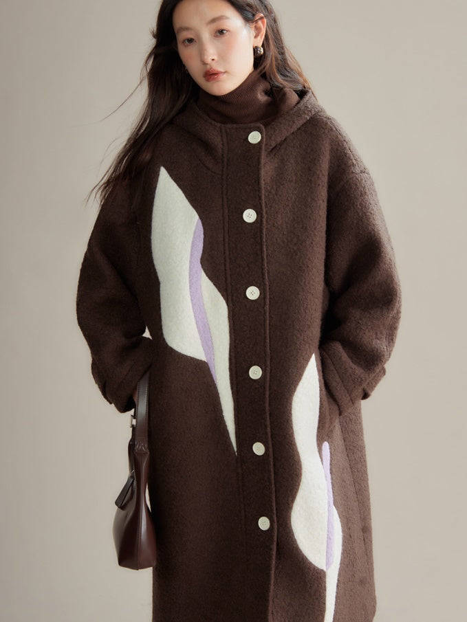 Calla Lily Stitched Hooded Coat