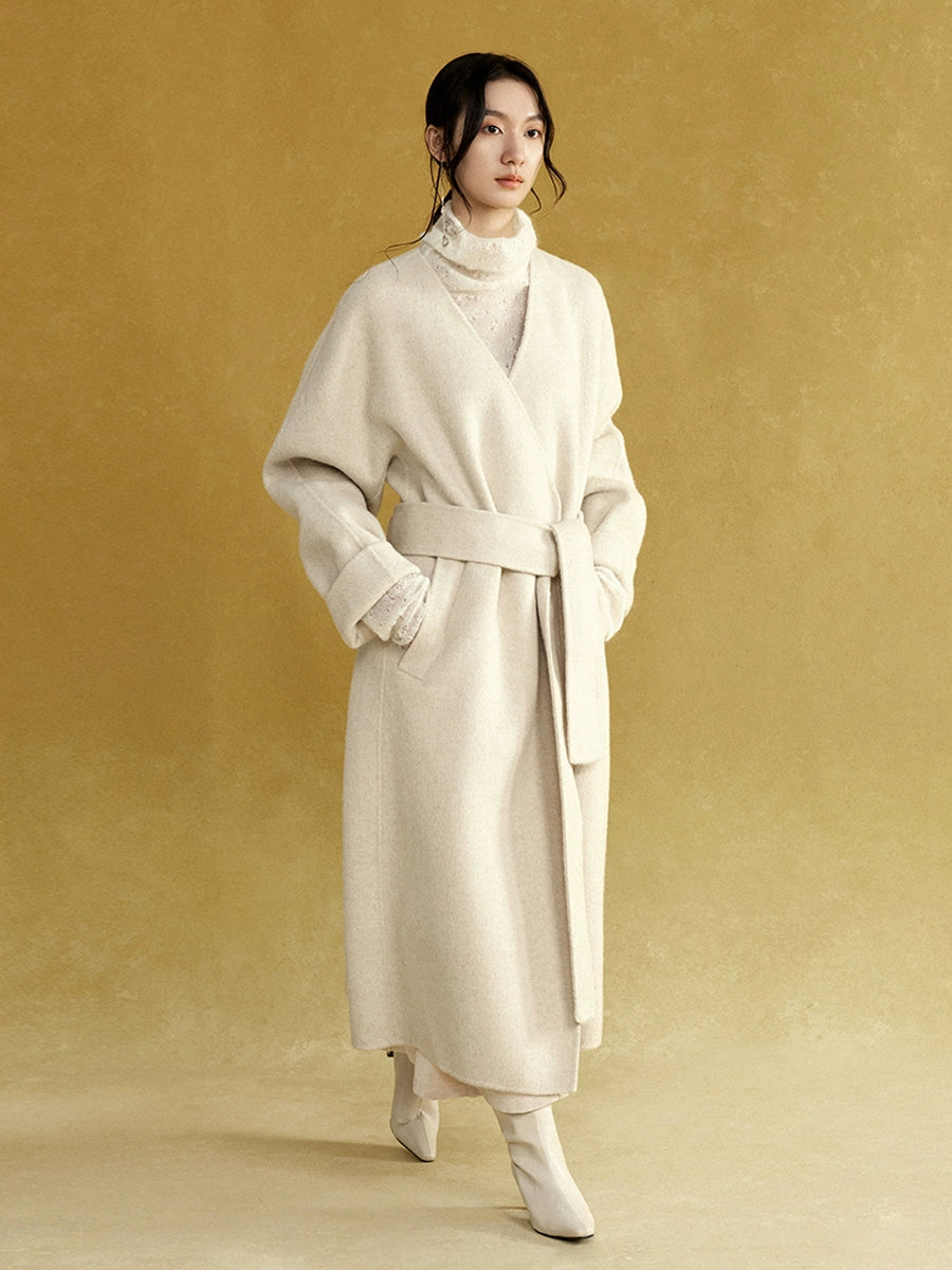 Collarless Long Double-sided Gown Coat