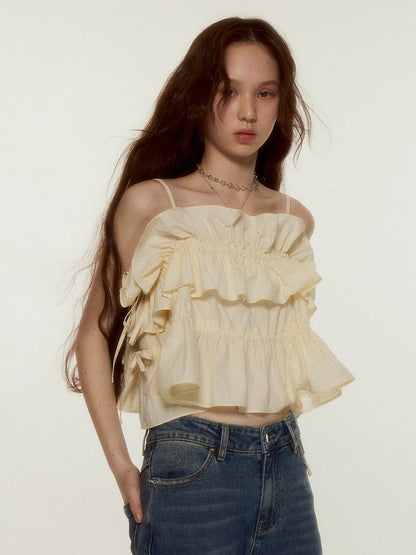 THREE-DIMENSIONAL RUFFLED CAMISOLE