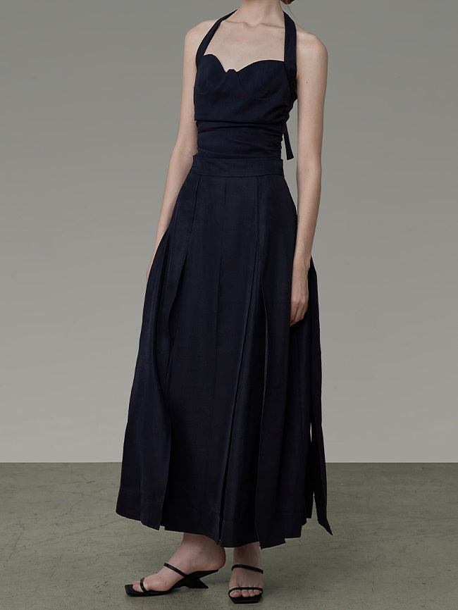 Layered Design A-line Long Skirt