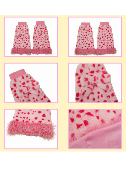 Ribbon Leopard Print Leg Covers