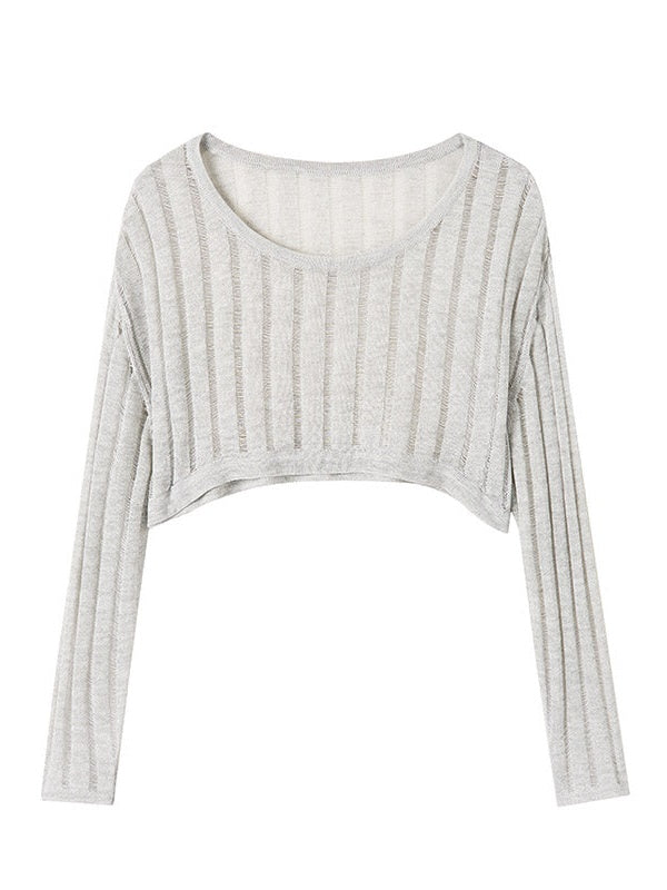 Hohle lose einschultere Strickpullover