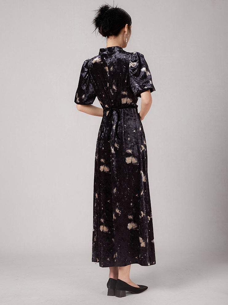 Butterfly Print Chinese Style Dress