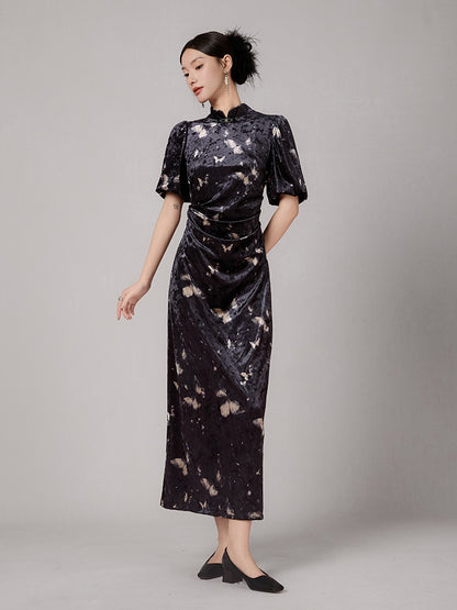 Butterfly Print Chinese Style Dress