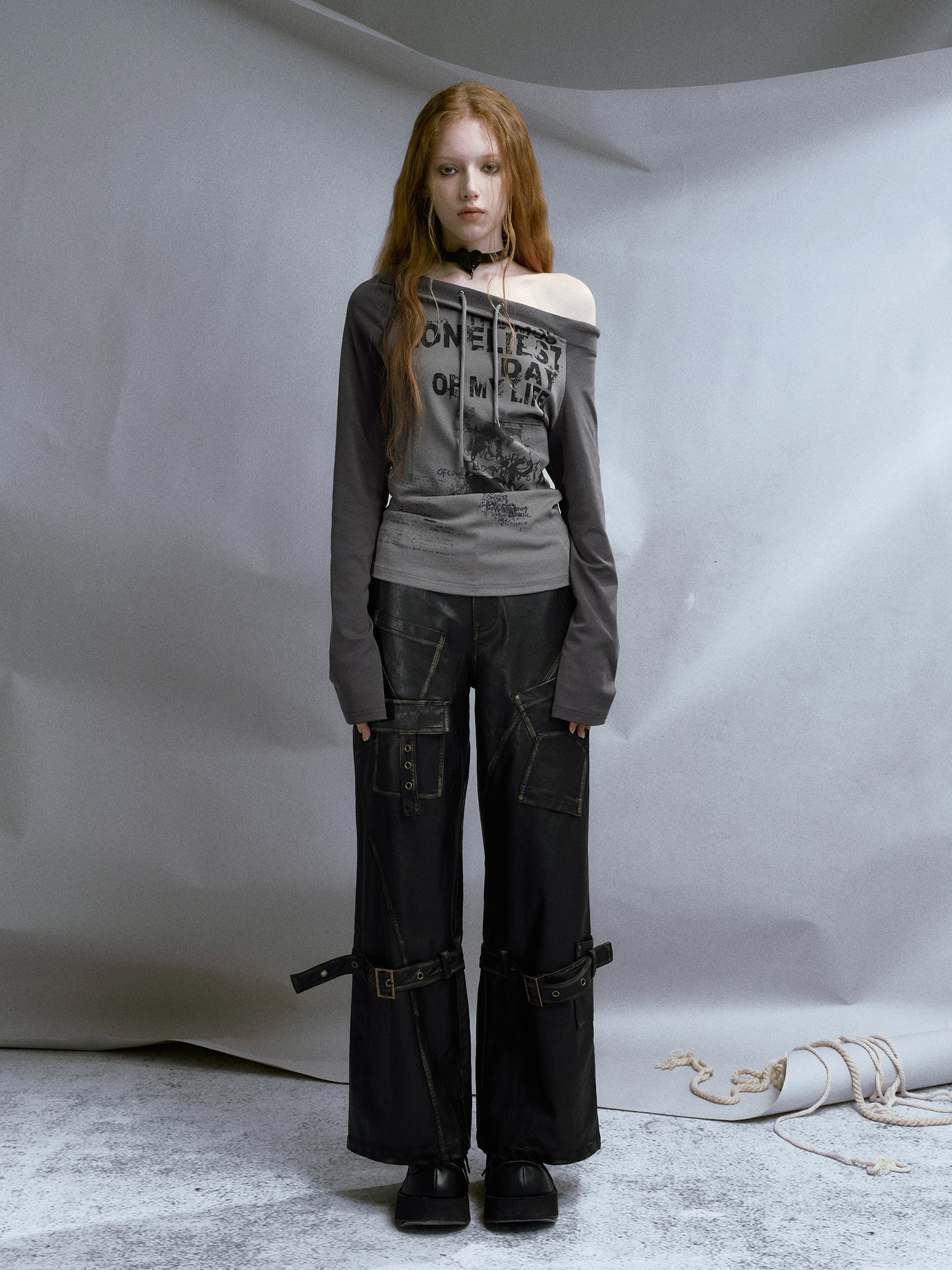 Deconstructed Street Punk Distressed Leather Pants