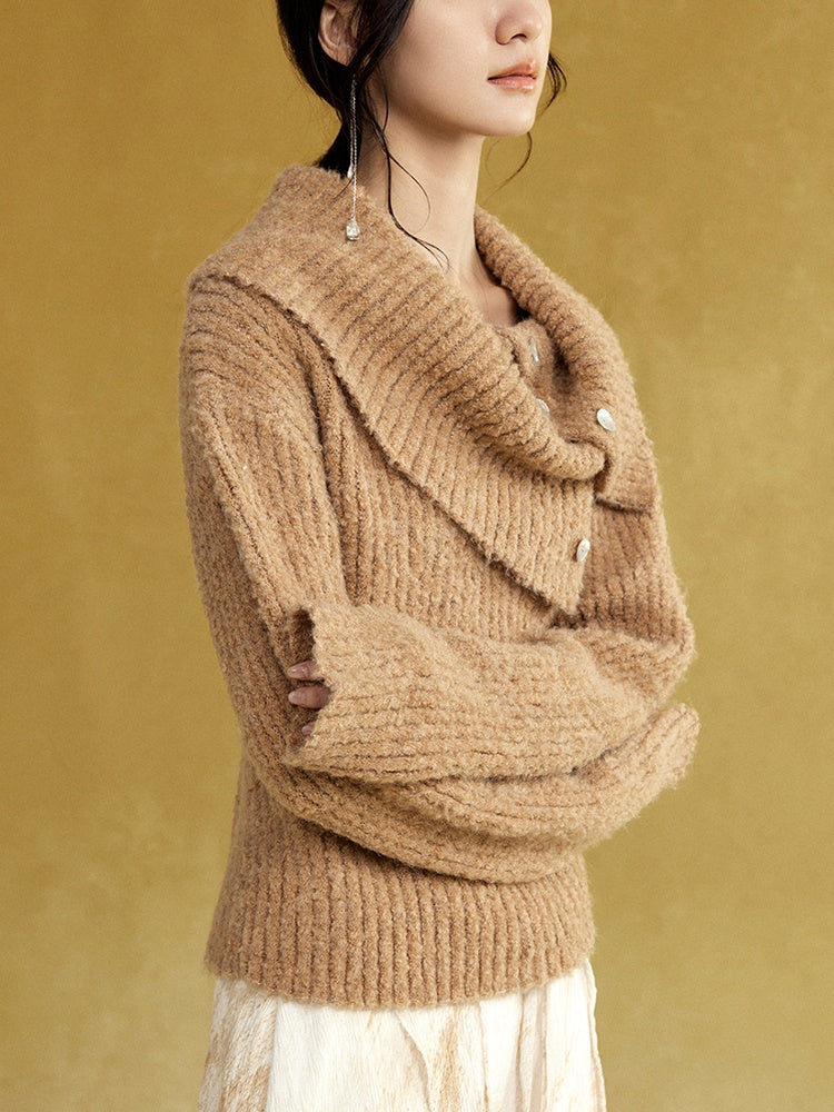 Großer Revers 2way Lib Sweater