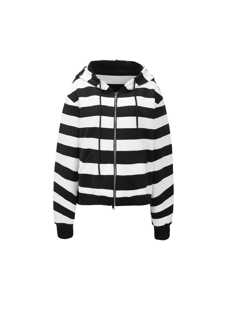 Border Hoodie Casual Punk Parka