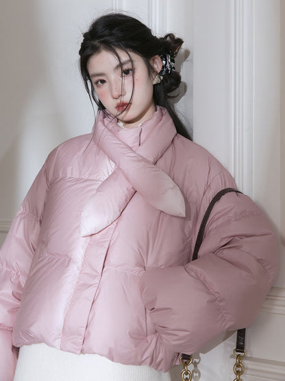 Rabbit Ear Collar Short Down Jacket