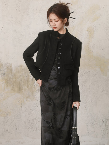 Chinese Style Woolen Short Jacket