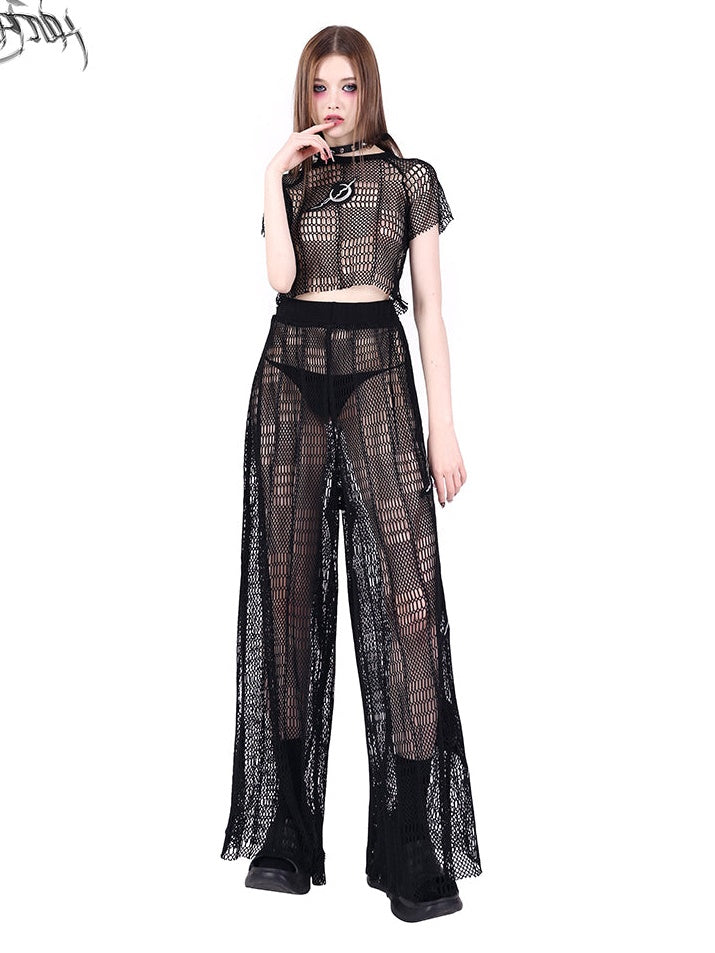 MESH PERSPECTIVE ROCK SHORT T -shirt