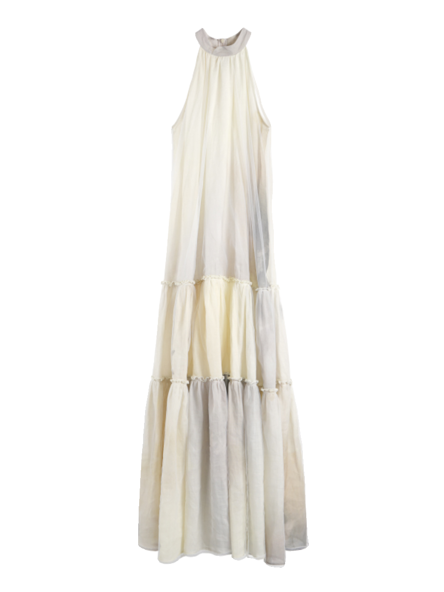 A-Line Sleeveless Long Cake Dress