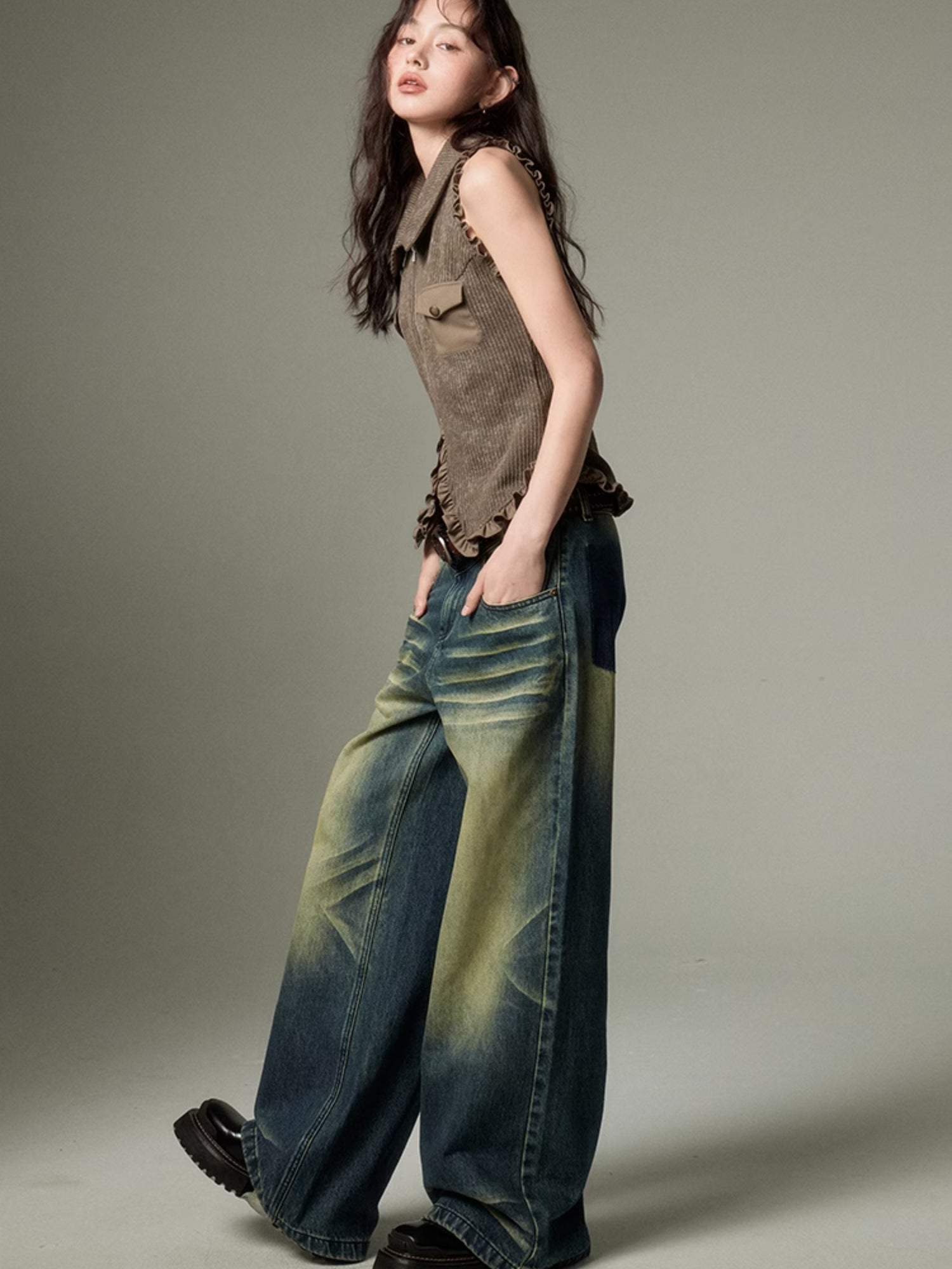 Street Retro Wide Leg Jeans