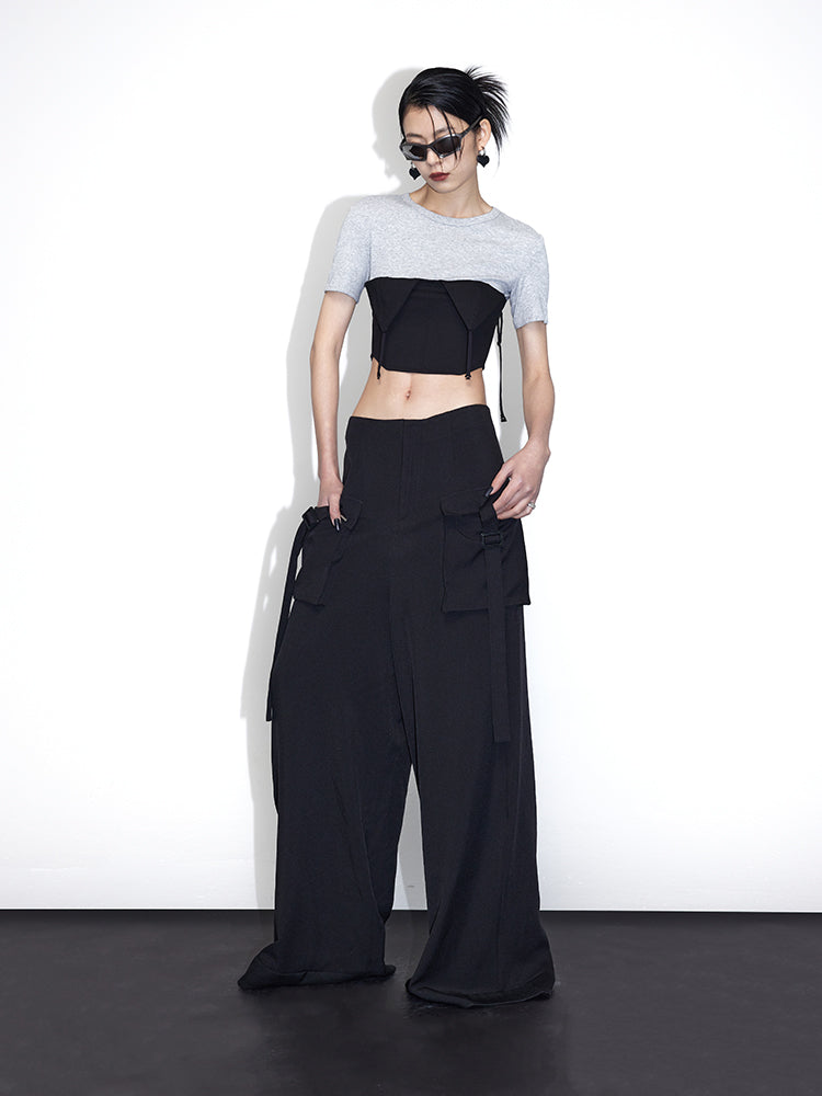 Large Pocket Tooling Wide-leg Pants