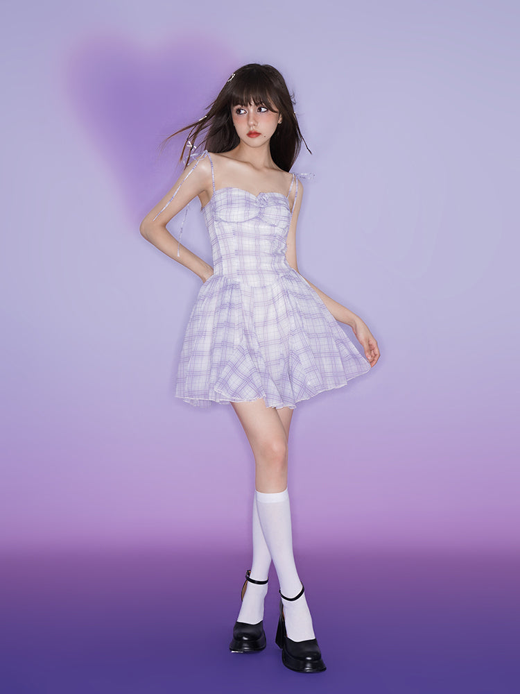 Grid Sling Dress