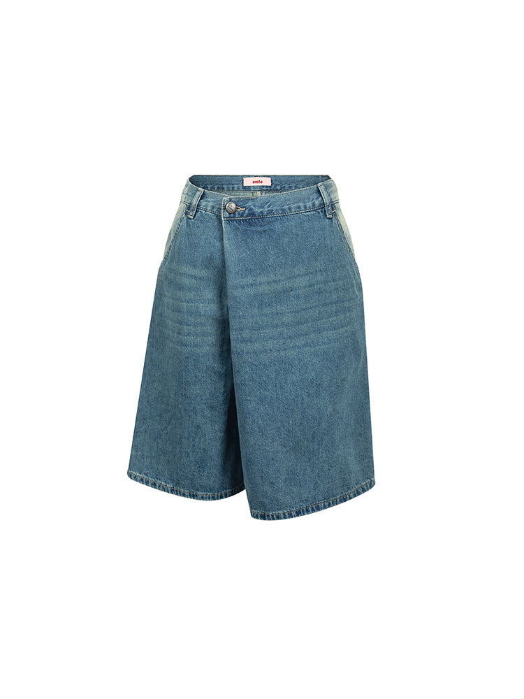 Denim Casual Loose Washed Casual Half-Pants