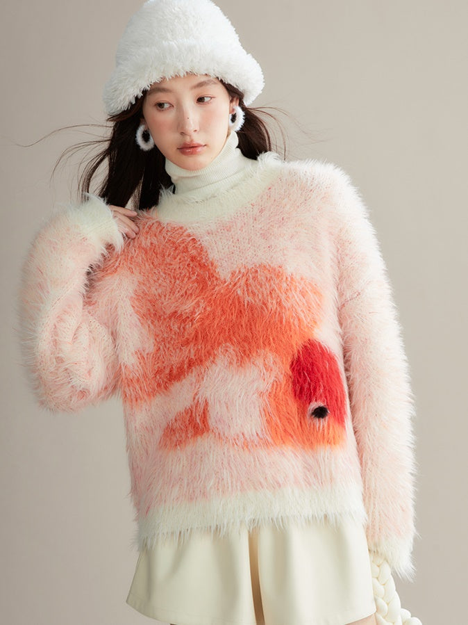 Goldfish Imitation Fur Loose Sweater