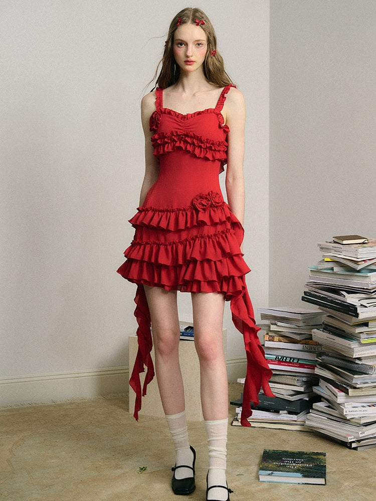 French Suspender Frill Dress