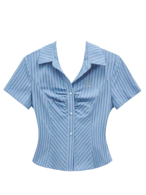 Striped Waist Slim Shirt