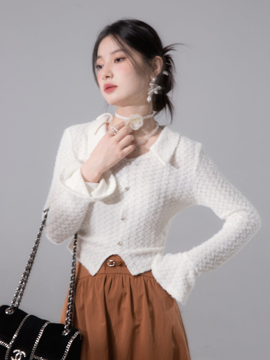 Feather Touch Hollow Knit Sweater