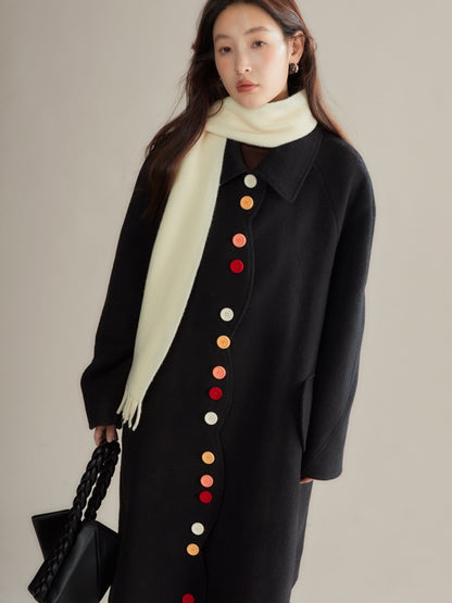 Candy Flocked Buckle Wave Cut Coat