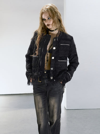 Haare -Damen -Tweed -Style -Jacke &amp; Rock