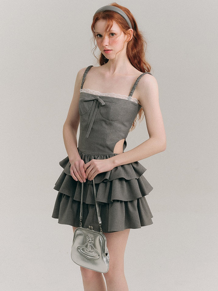 Hollow Suspender Cake Dress