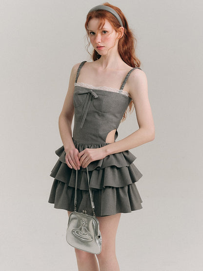 Hollow Suspender Cake Dress