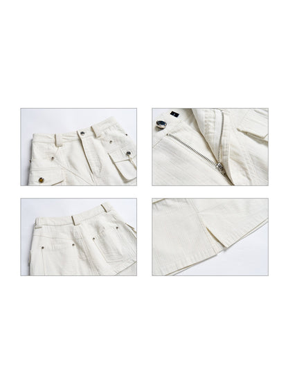 Tooling Hooded Short Vest &amp; Short Skirt