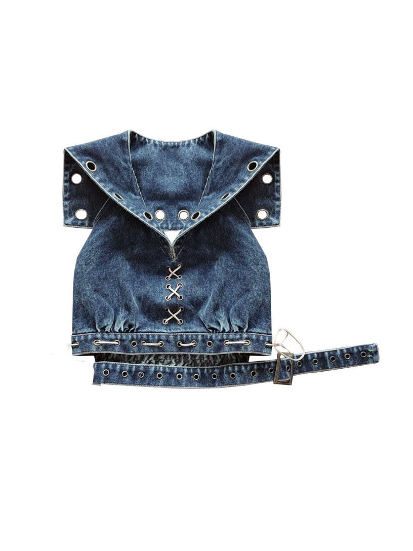 Gilet de jean sans dos niche