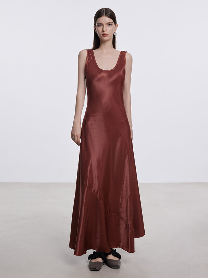 Shiny Sleeveless Long Dress