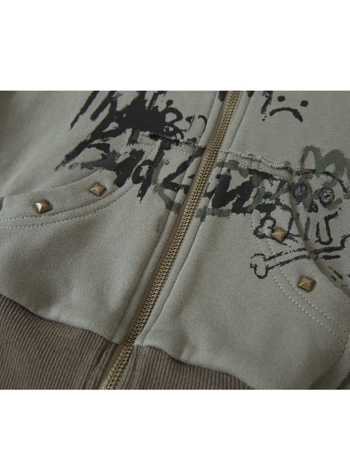 Printed Hooded Short Sweat Parka