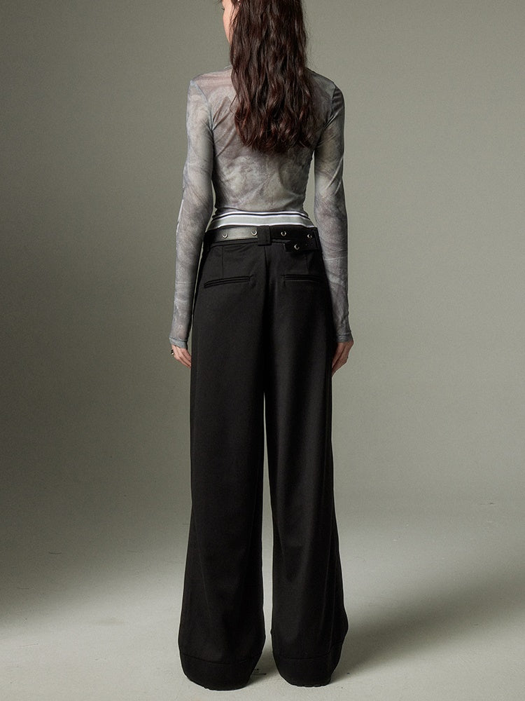 Double Waist Wide Leg Pants