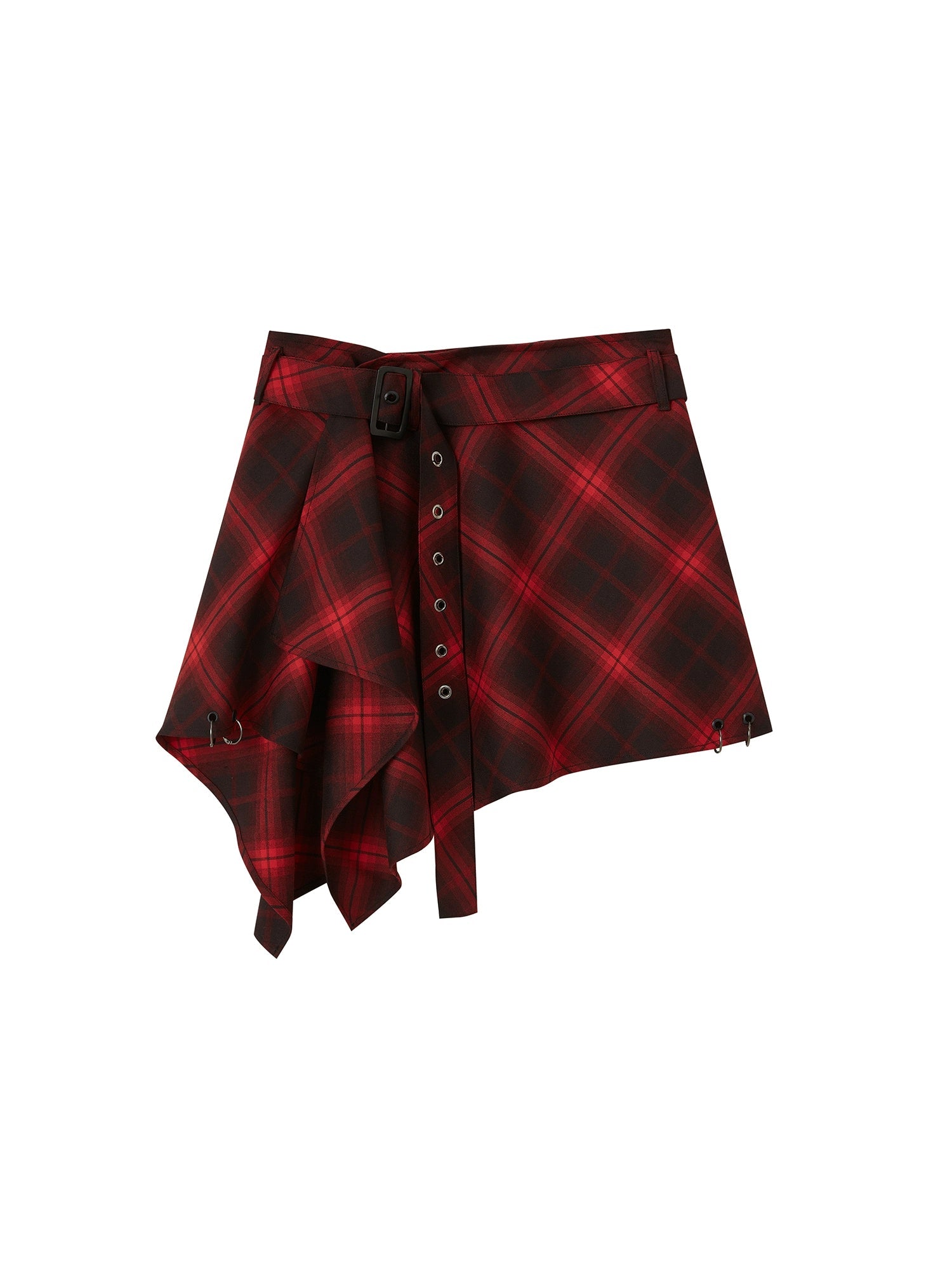 Punk Plaid Irregular Skirt