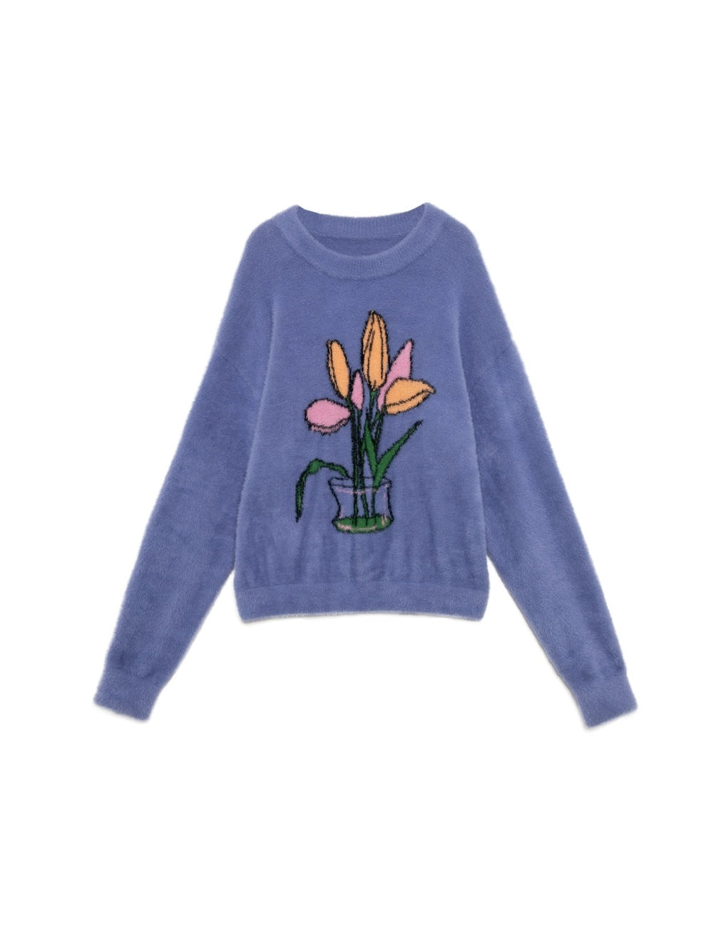 Tulipes jacquard pull lâche