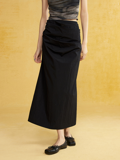 Waist Drape Straight Skirt