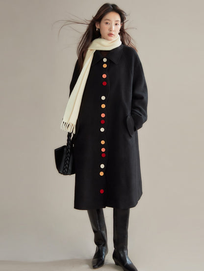 Candy Flocked Buckle Wave Cut Coat