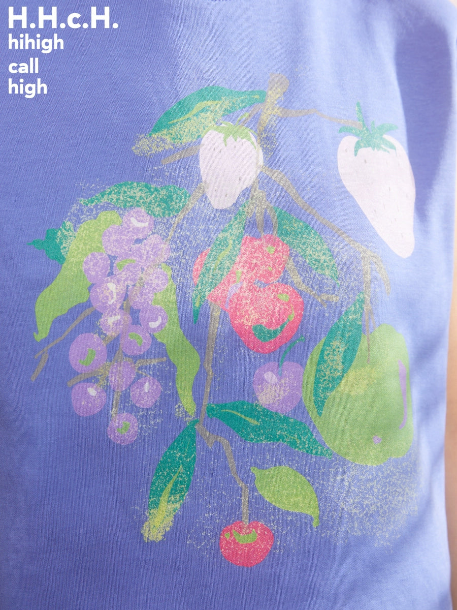 T-shirt à manches françaises imprimées de fruits dégradés