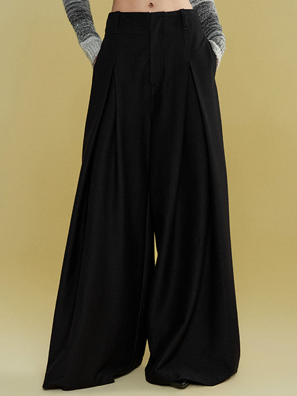 I-shaped Pleated Wide-leg Casual Pants