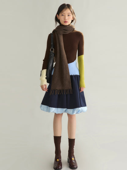 Multi-Color Nichi High-Neck Casual Knit