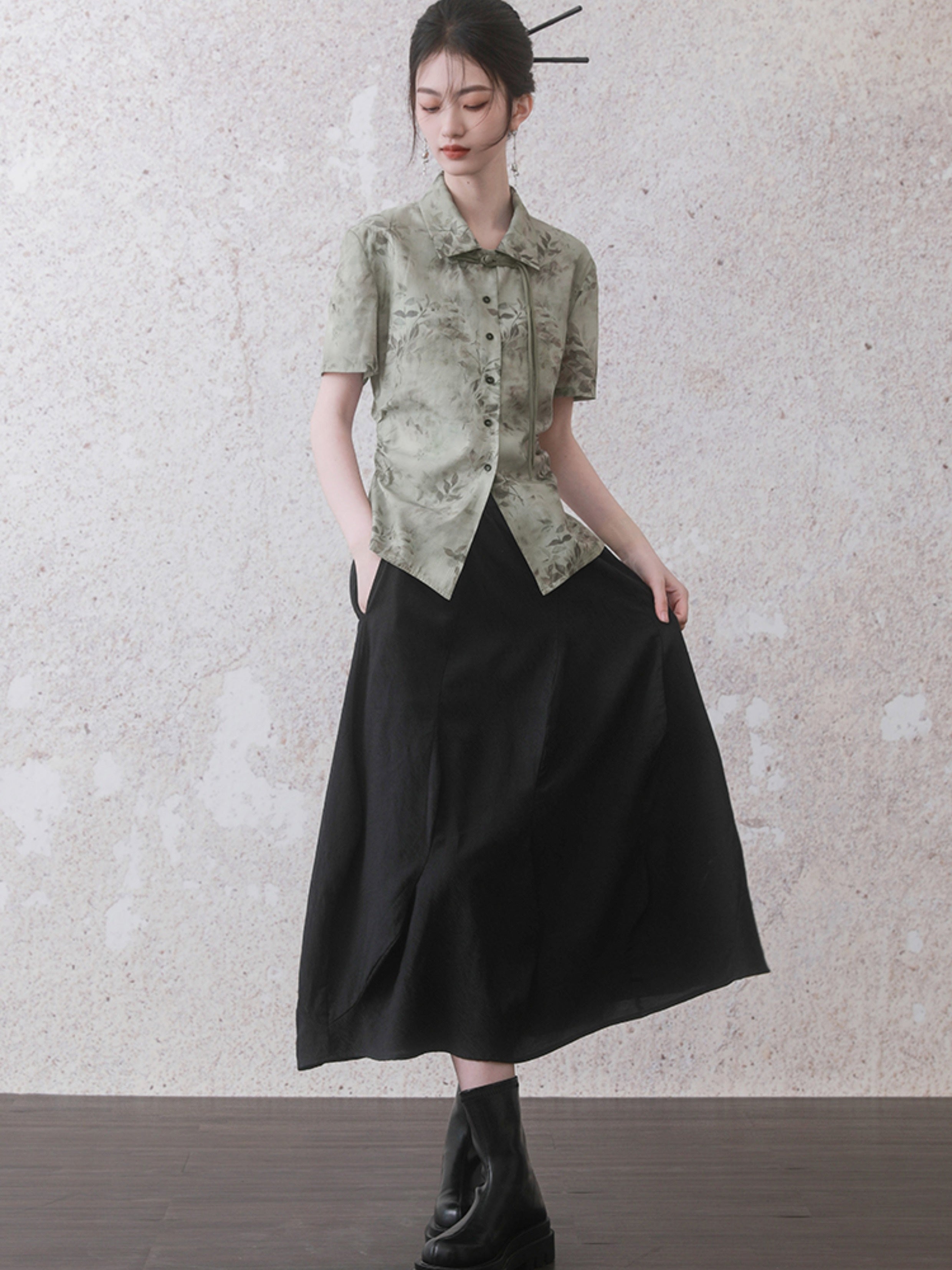 Irregular Wave A-line Skirt