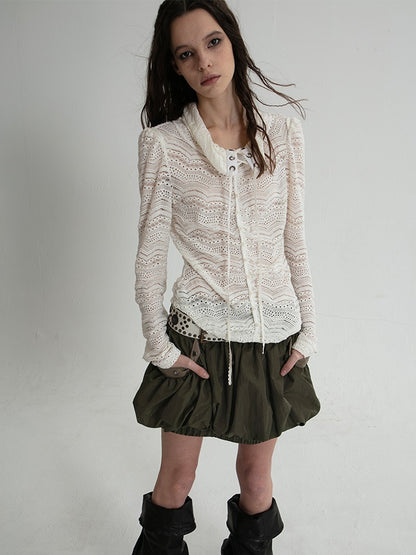 Jacquard Lace Hollow Shirt