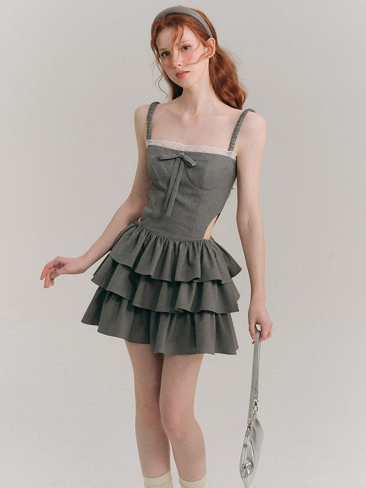 Hollow Suspender Cake Dress