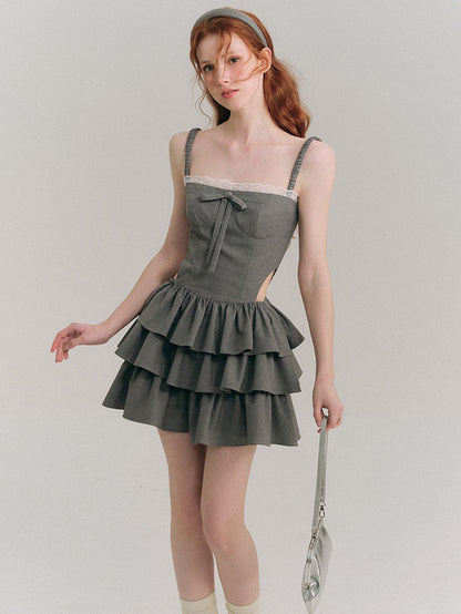 Cutout Hollow Strap Cake Dress