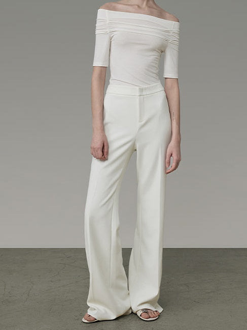 High Waist Wide-Leg Straight Pants