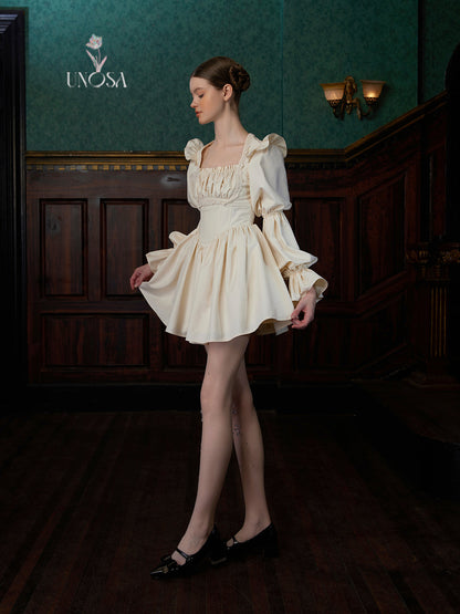 Embossed Pleated Classical Dolly Dress