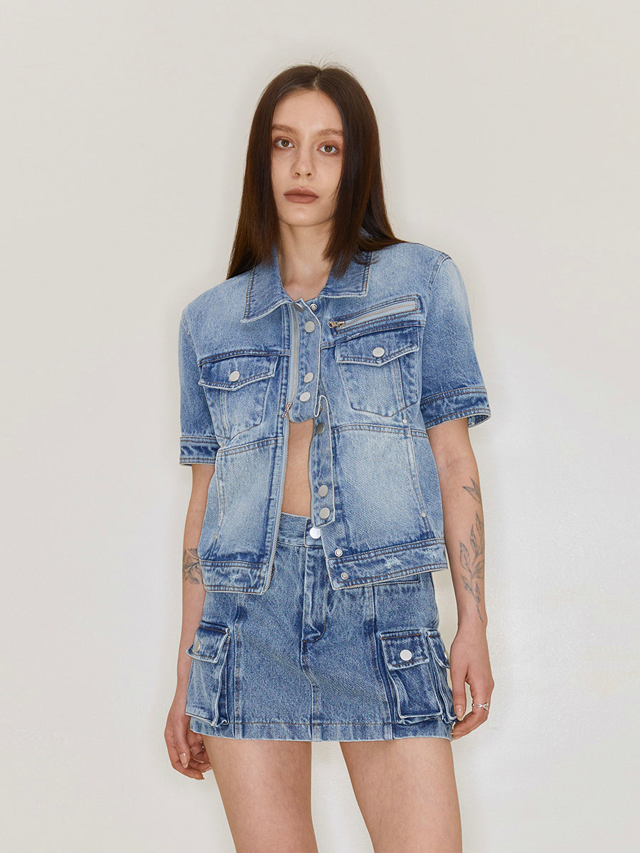 Denim Short-sleeved Jacket