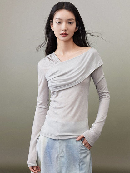 Wrap Sense Long-sleeved T-shirt